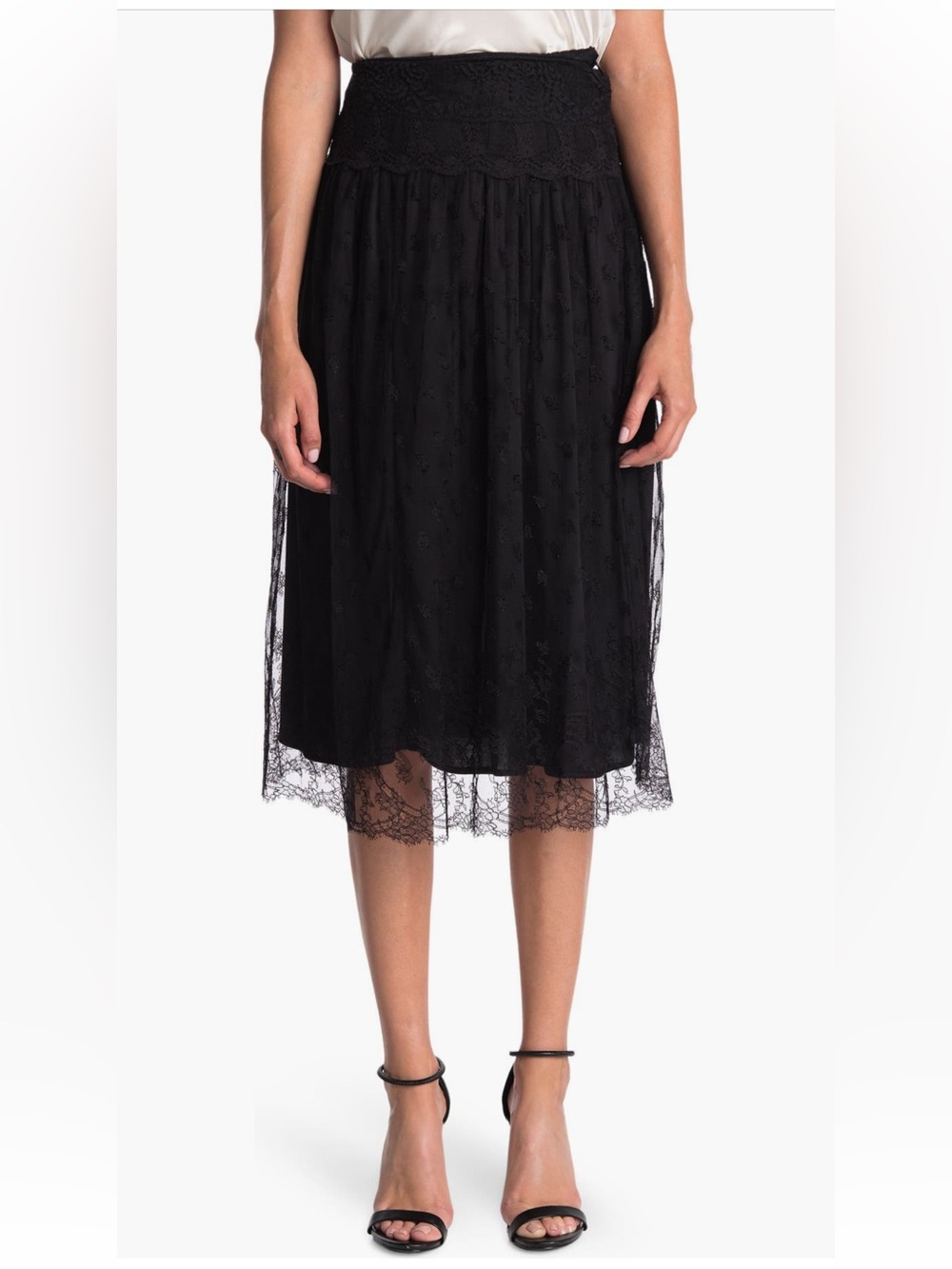 Valentino Black Lace Skirt